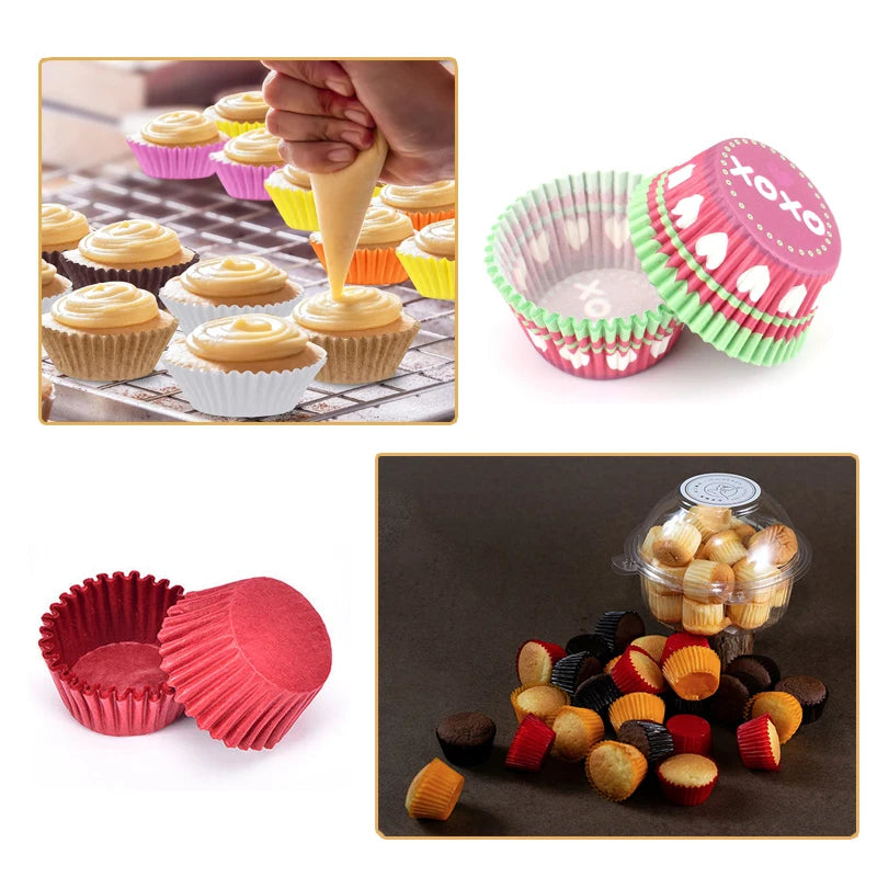 100/1000pcs Cake Paper Cups Mini Cupcake Cups Cake Cupcake Liner Baking Muffin Box Cup Case Tray Cake Molds Kitchen Pastry Tools