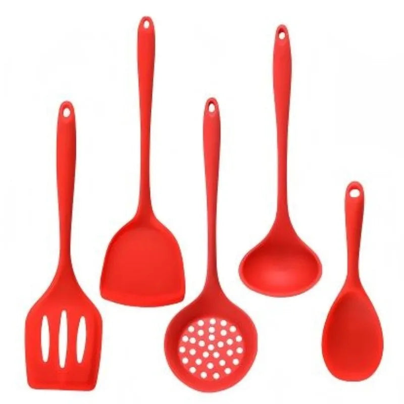 Food-Grade Silicone Kitchen Utensils Set – 5 Pcs, Heat Resistant, Non-Stick