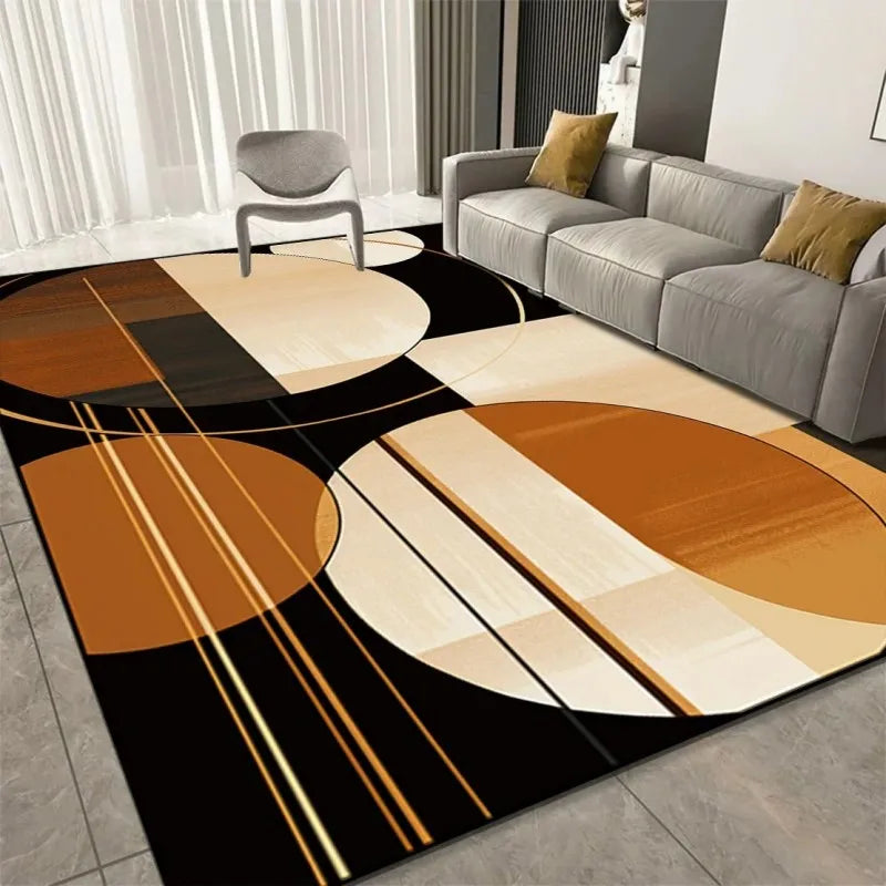 Geometric Print Area Rug – Soft Washable Floor Carpet