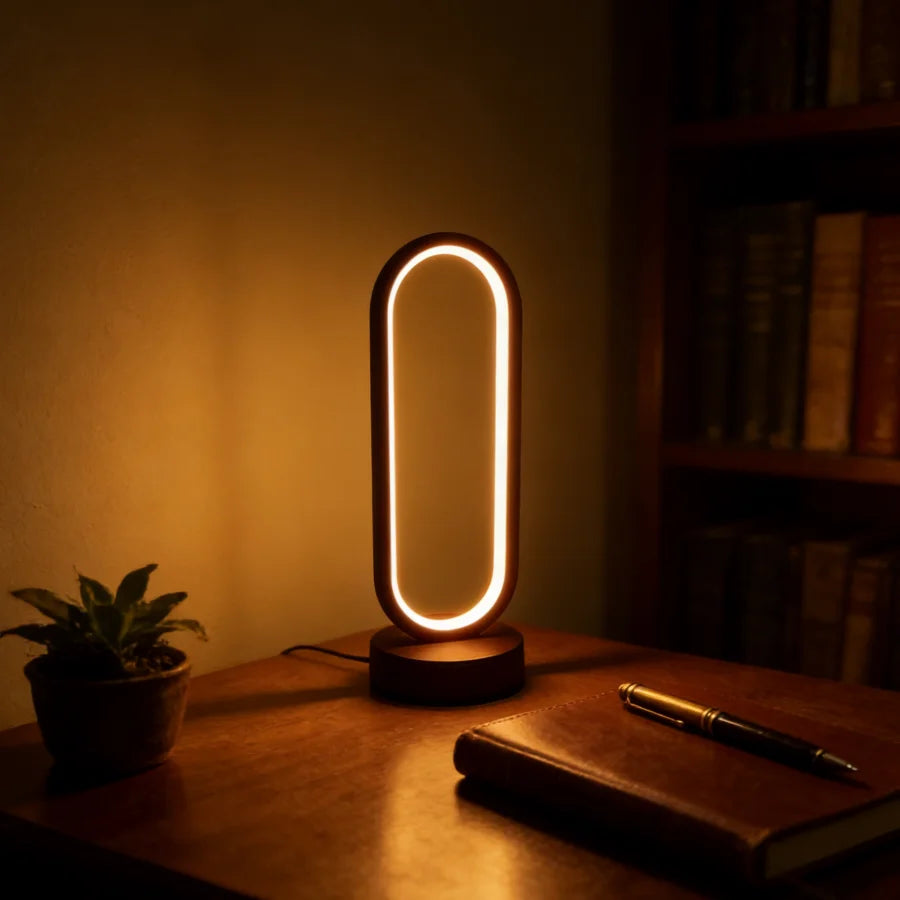USB Dimmable Ring Table Lamp – LED Bedside Night Light