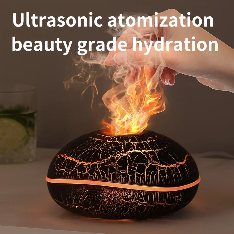 Flame Aroma Humidifier with Colorful LED Lighting