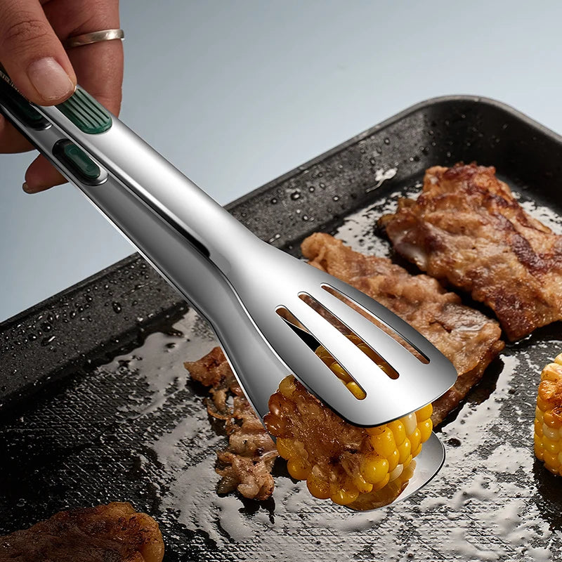 Stainless Steel Non-Slip Food Tongs – Serving Clip for BBQ, Salad & Buffet