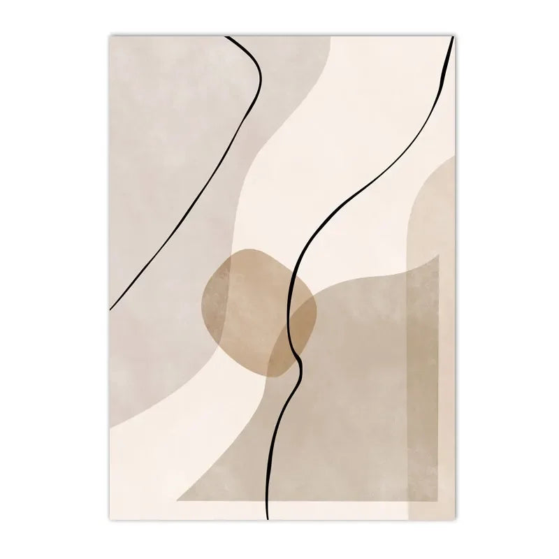 Abstract Boho Geometry Line Canvas Prints – Set of 3