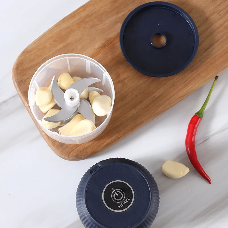 USB Electric Garlic Crusher & Food Chopper – Portable Mini Meat & Vegetable Grinder