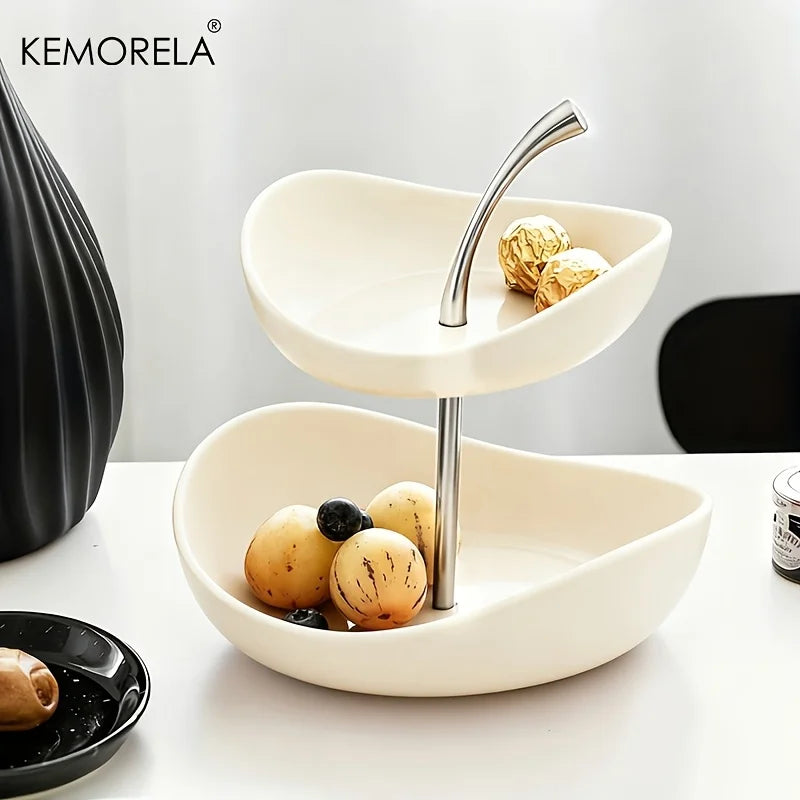 Ceramic 2 or 3-Tier Fruit & Dessert Platter – Elegant Home & Salon Display Stand