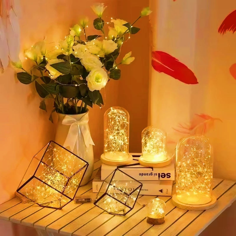 Battery-Operated Fairy String Lights – Waterproof Silver Wire